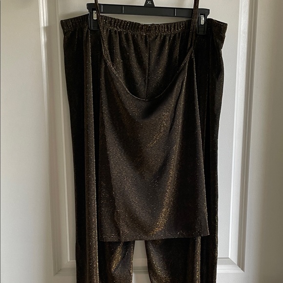 Elegant Black and Gold Women's Pajama Set loungewear XL - Picture 1 of 13
